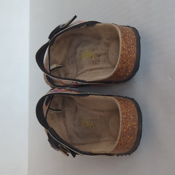 Viking Tofino Leather Comfort Revolution Paisley Print Slide Sandal 38 Black - Picture 5 of 16